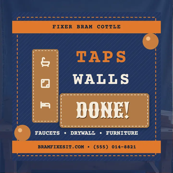 Bram handyman denim badge post template