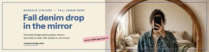 Reweave Vintage fall denim etsy banner template
