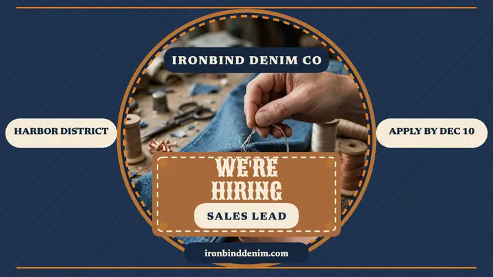 Ironbind Denim hiring thumbnail template