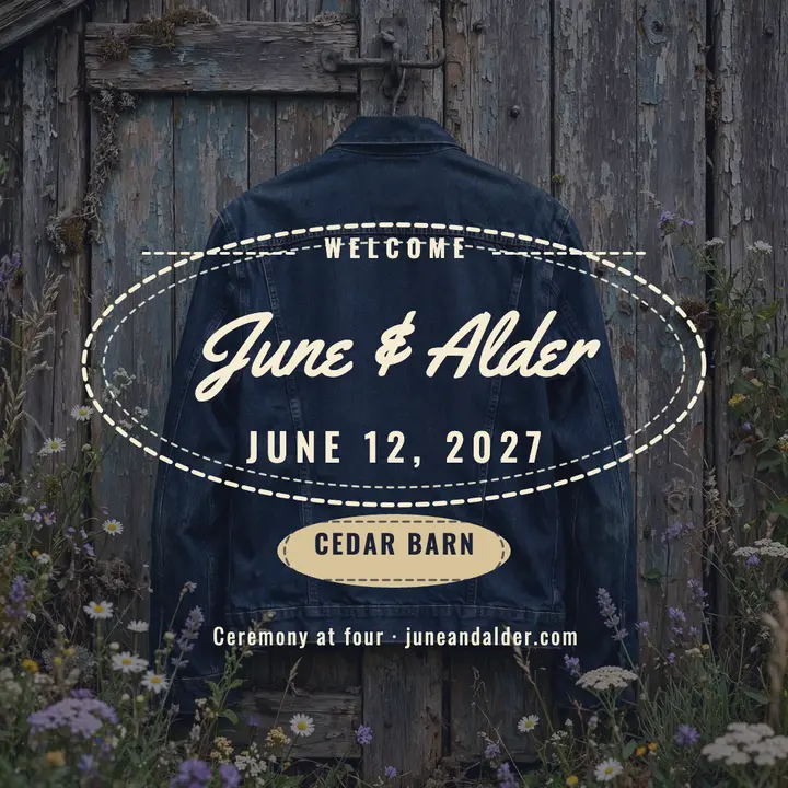 June and Alder denim stitched welcome template