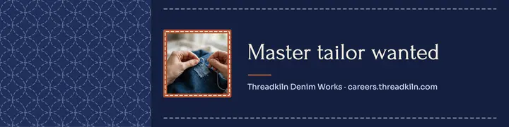 Threadkiln master tailor hiring banner, sashiko stitch template