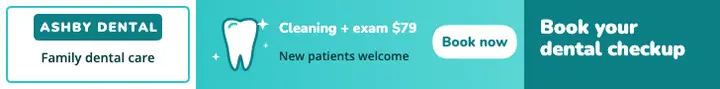 Aqua dental checkup leaderboard ad template