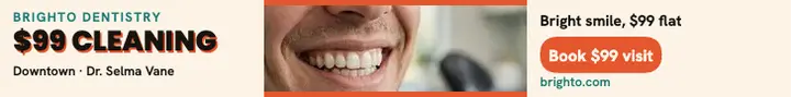 Brighto $99 cleaning leaderboard ad template