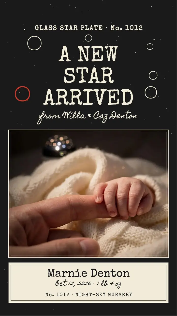 Denton new star baby announcement story template