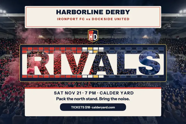 Harborline Derby tifo night postcard template