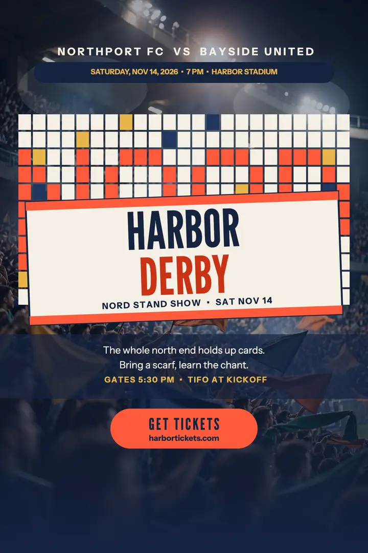 Harbor Derby tifo mosaic poster template