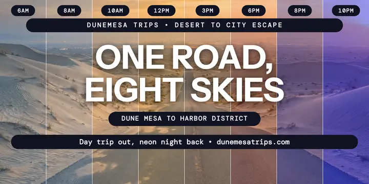 Dunemesa desert day to night road post template