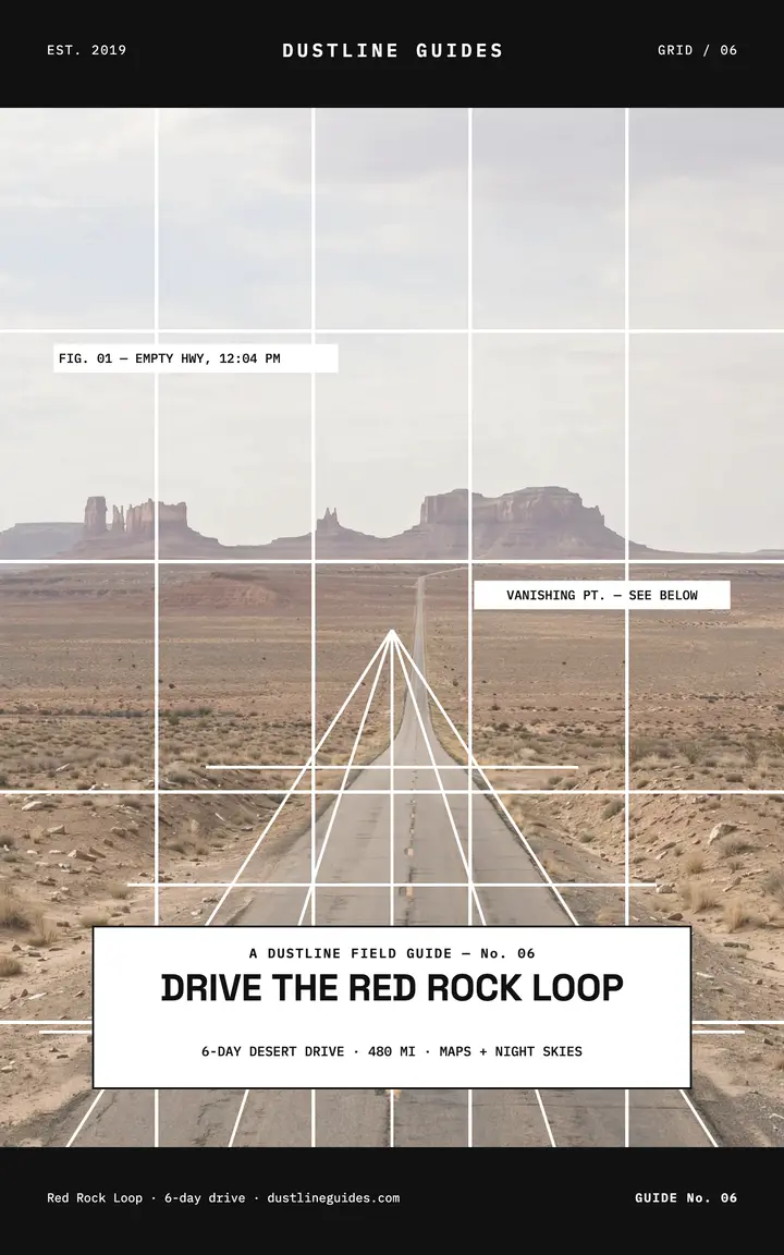 Dustline desert drive guide ebook cover: desert road trip ebook cover template