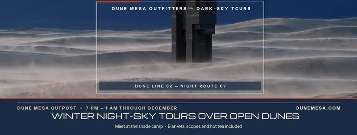 Dune Mesa winter stargazing tour cover template