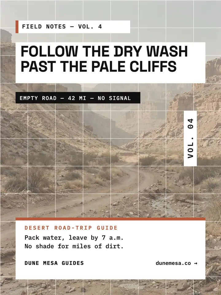 Dune Mesa desert road guide portrait template