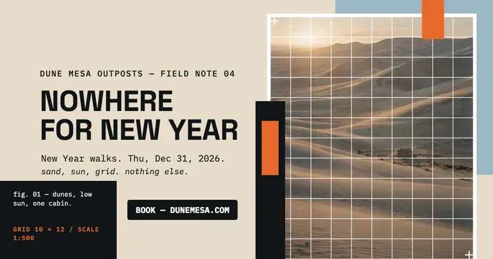 Dune Mesa New Year desert grid post template