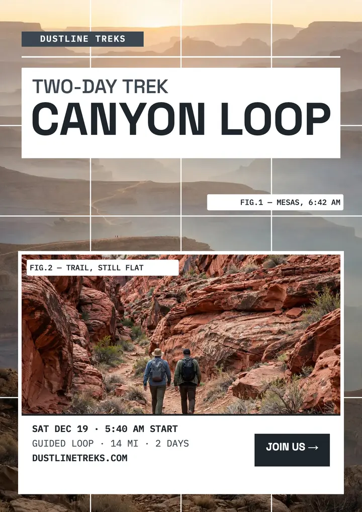 Dustline desert canyon loop flyer template