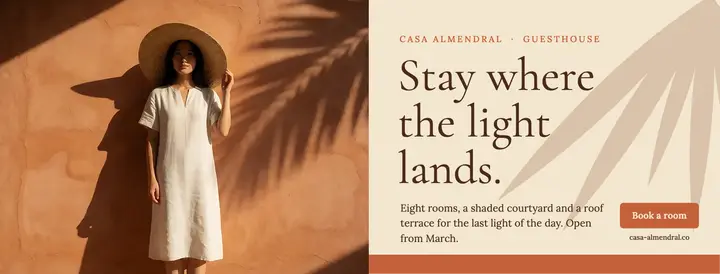 Casa Almendral guesthouse cover, sun shadow template