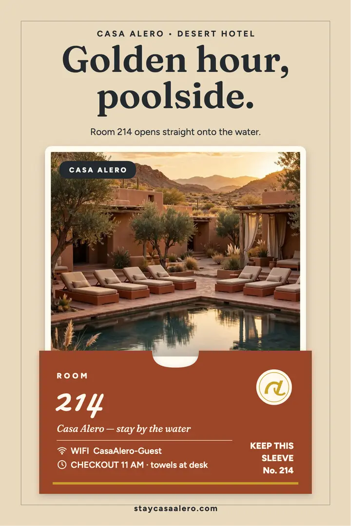 Casa Alero desert key sleeve poster template