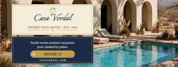 Casa Verdal desert pool hotel cover template