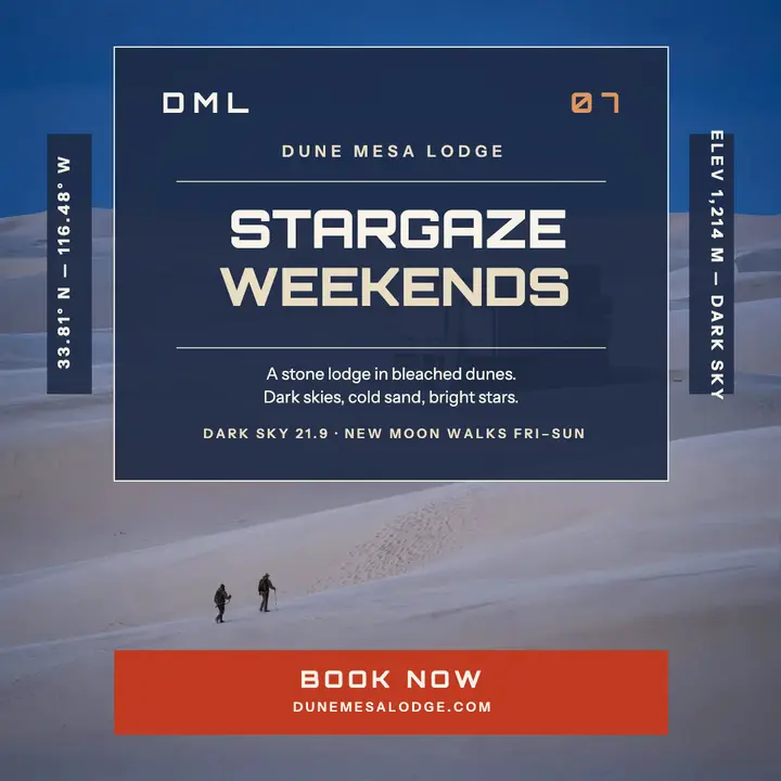 Dune Mesa Lodge stargaze weekends post template