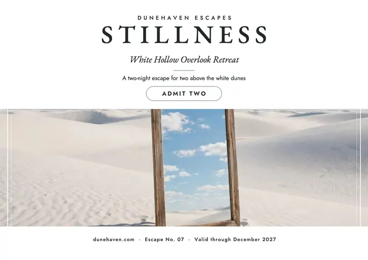 Dunehaven desert mirror escape certificate template