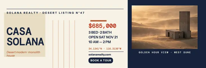 Casa Solana desert modern header template