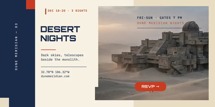 Dune Meridian Nights stargazing post template