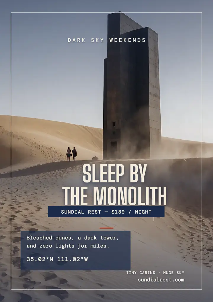 Sundial Rest desert stargazing flyer: desert stargazing flyer template