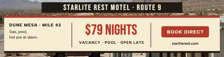 Starlite Rest desert motel billboard template