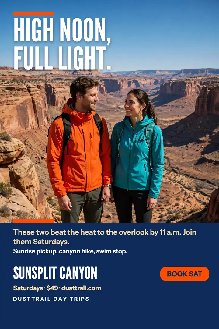Dusttrail desert noon hikers poster template