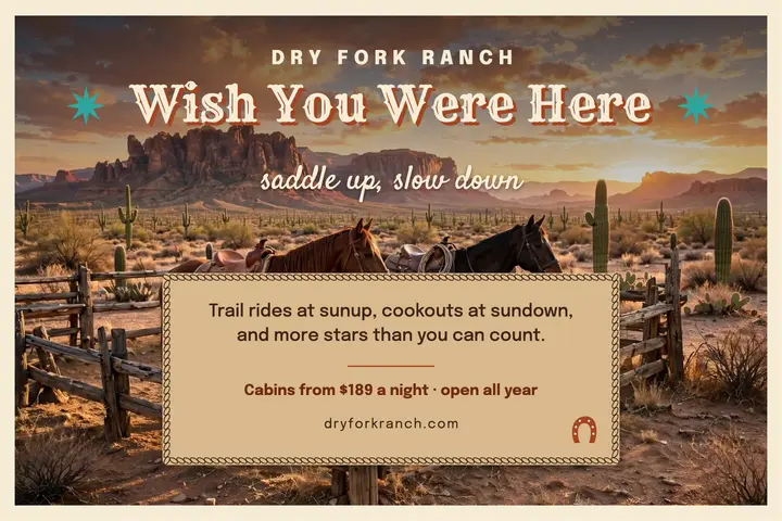 Dry Fork Ranch postcard template