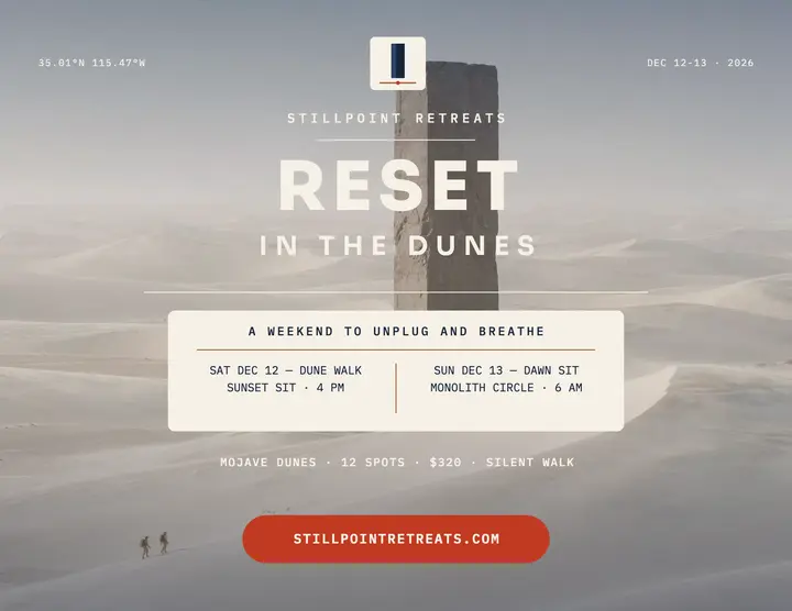 Stillpoint desert reset retreat flyer template