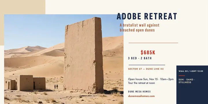Dune Mesa desert retreat open house post template
