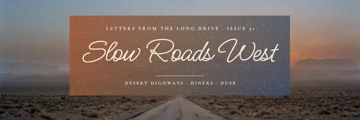 Desert road trip header, dirty gradient template