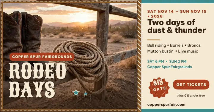 Copper Spur Rodeo Days weekend post: rodeo fair post template
