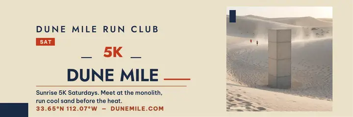 Dune Mile desert run header template