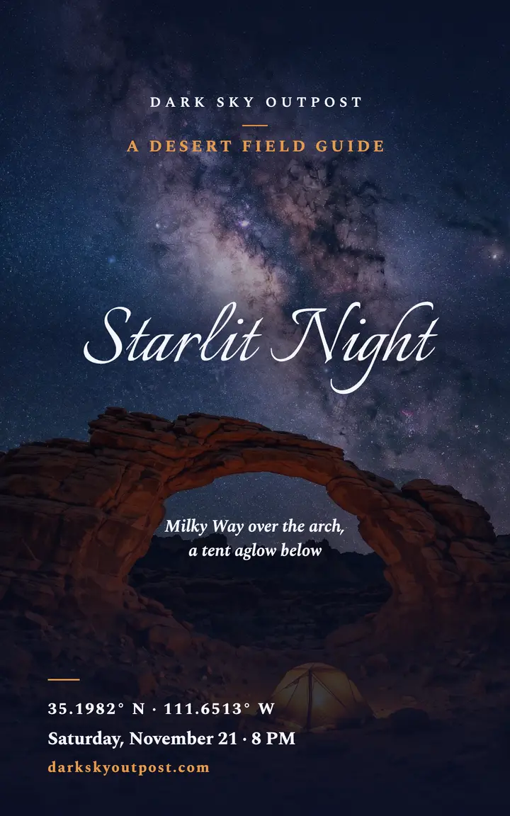 Dark Sky Outpost desert stargazing ebook: stargazing ebook cover template