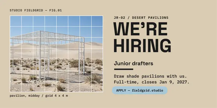Fieldgrid desert studio hiring post template