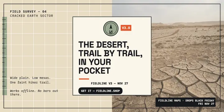 Fieldline desert trail app launch post template