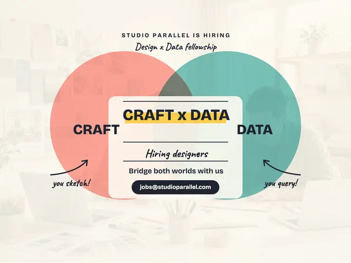 Studio Parallel craft and data hiring slide: hiring presentation slide template