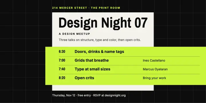 Design meetup lineup template