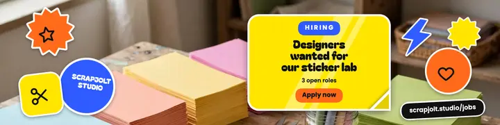 Scrapjolt Studio designers wanted sticker banner template