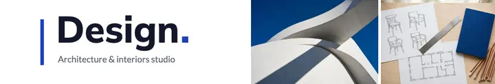 White and cobalt design studio page cover template