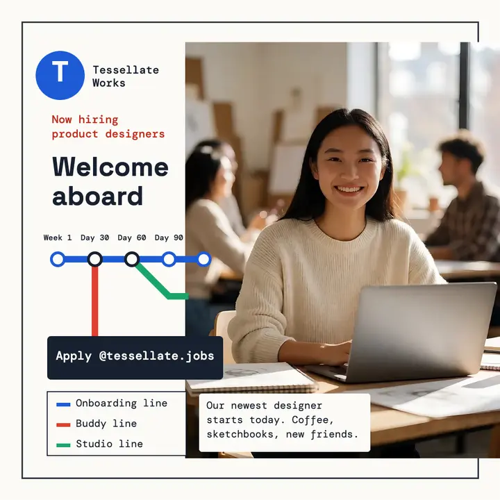 Designer onboarding metro map hiring post: hiring post template