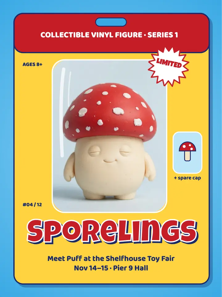 Designer toy fair post, collectible toy pack template