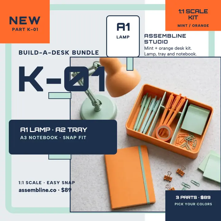 Assembline build-a-desk bundle kit post template