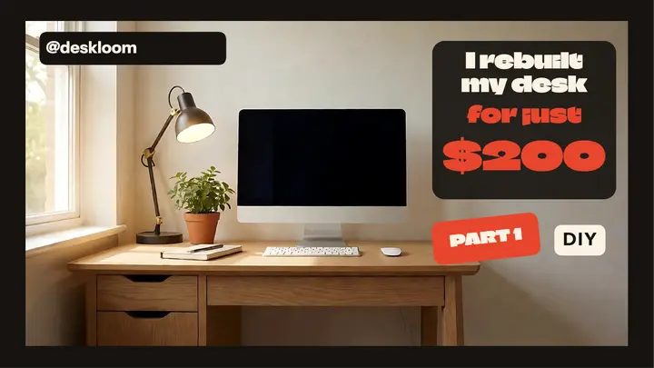 Deskloom desk makeover thumbnail, warped type template