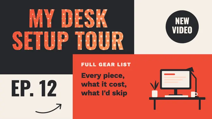 Desk setup tour thumbnail template