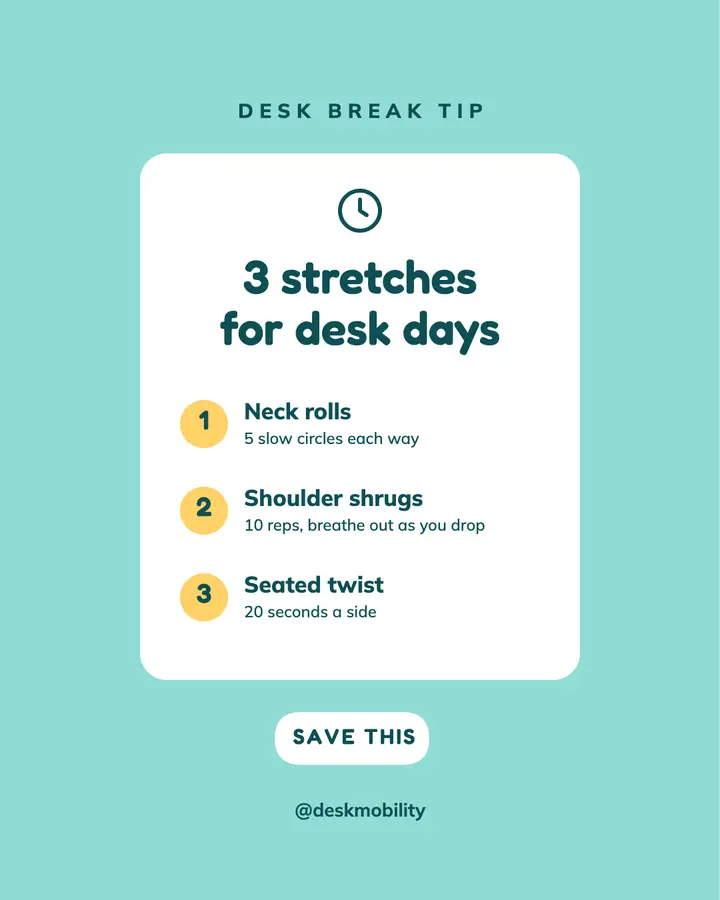 3 desk stretches aqua tip post template