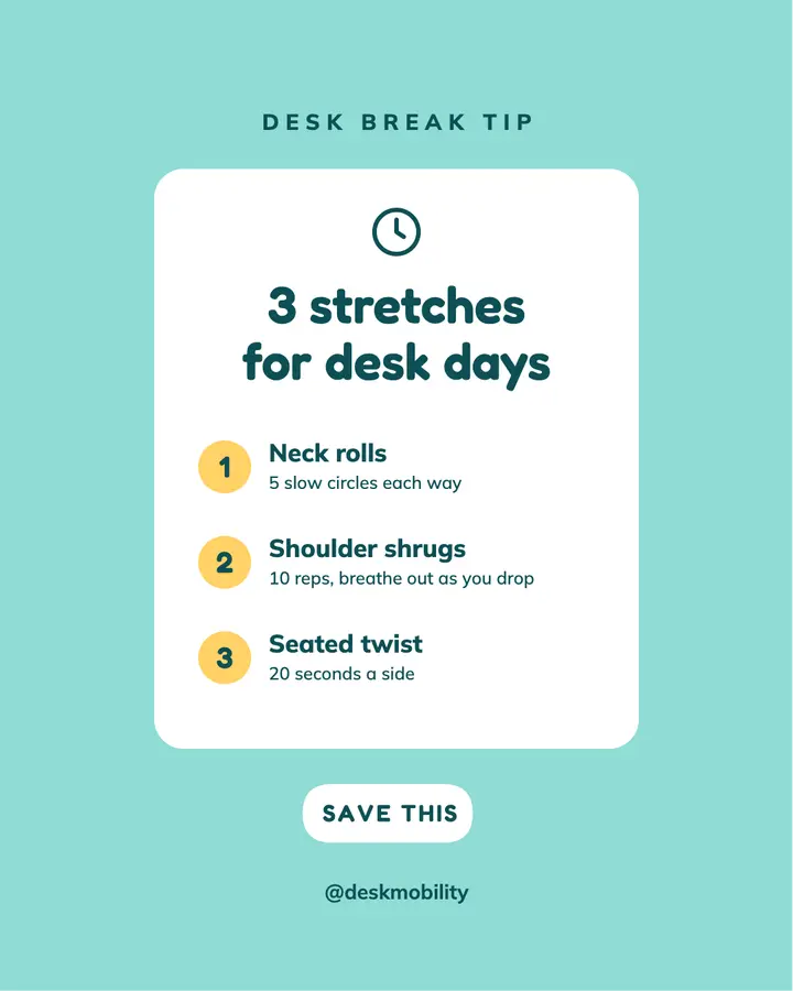 3 desk stretches aqua tip post template