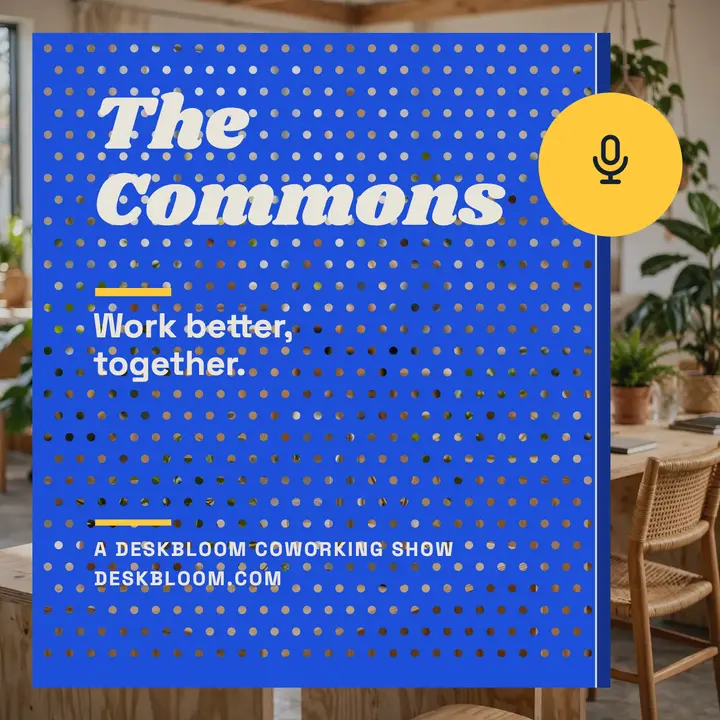 Deskbloom coworking podcast cover, The Commons: coworking podcast cover template