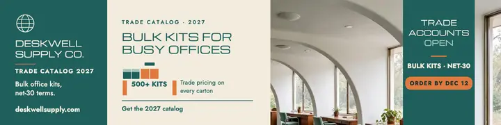 Deskwell Supply trade catalog banner template