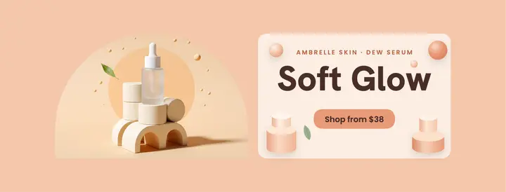 Ambrelle Skin dew serum podium cover template