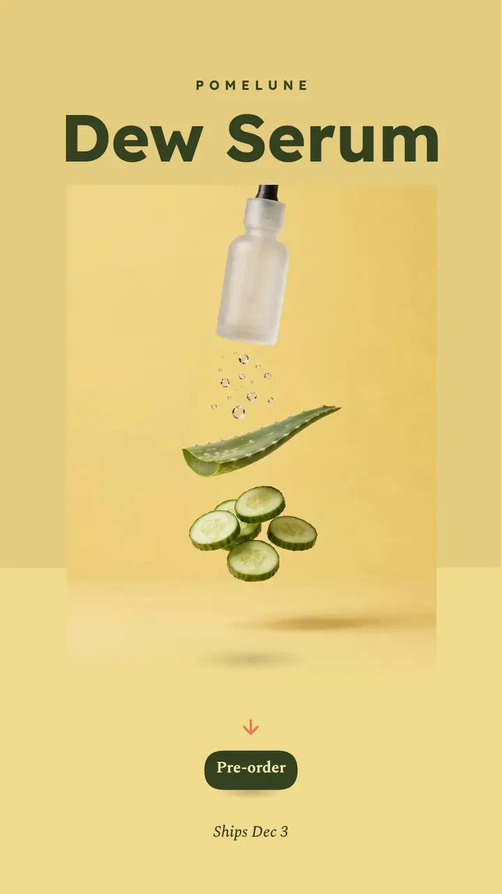 Pomelune Dew Serum pre-order story template